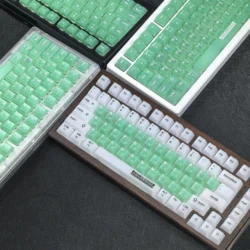 Korean Keycap Matte Frosted Green Translucent Keycaps 122Keys Pc Cherry Highly Frosted Rgb Transparent English Hangul Keycap