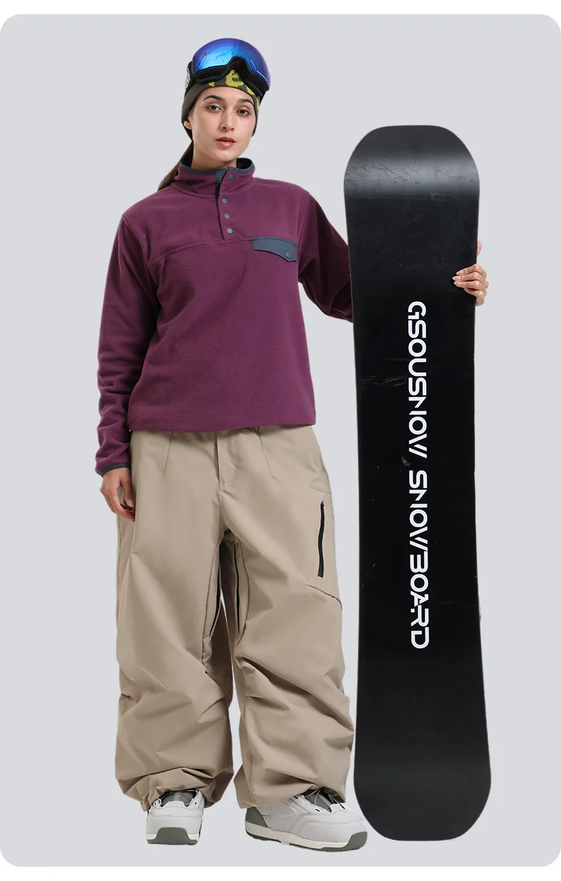 Gsou Snow Herren- und Damen-Snowboardhose, wasserdichte, winddichte Skihose, Thermo-Winter-Arbeitskleidung, lockere Passform, Outdoor-Sportbekleidung – Detail 7