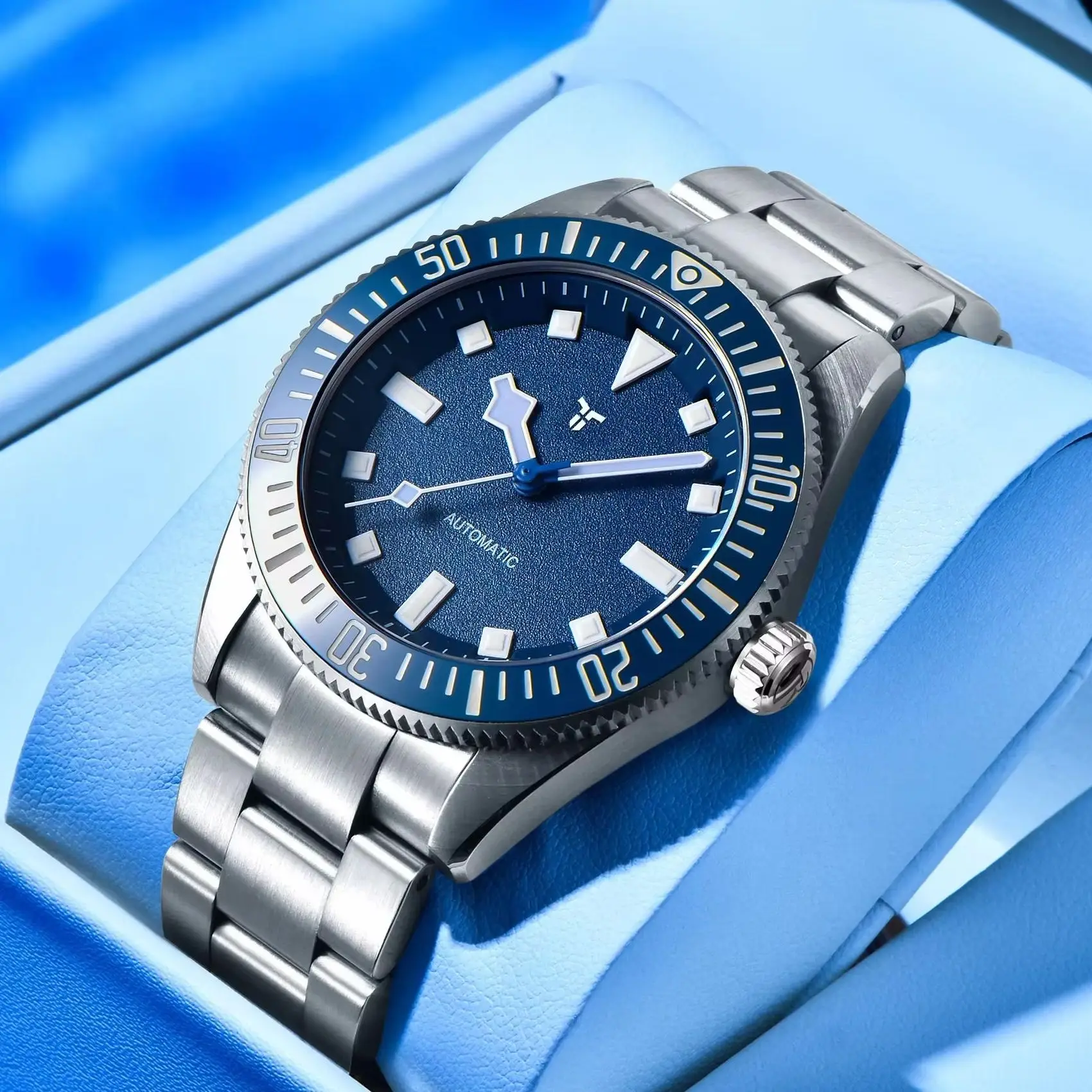 TYBERLEY Flamingo Pink Dial Men's Watches Luxury  Sapphire glass Automatic Watch For Men Waterproof Mechanical Wrist watch Men