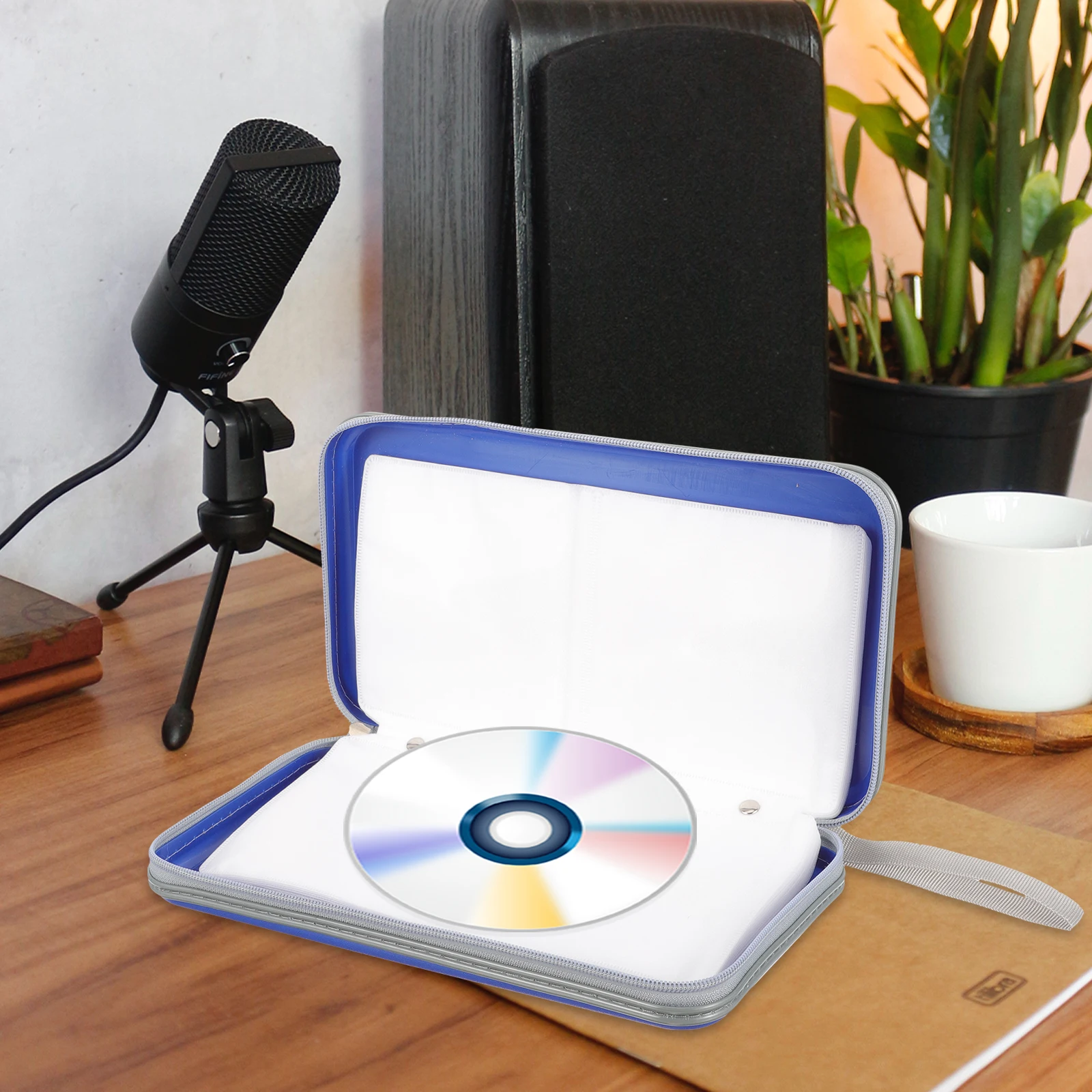 

CD Storage Box with High-Grade Zipper Large Capacity Portable Disc Case Lightweight Pouch for Travel DVD Organizer for Multiple