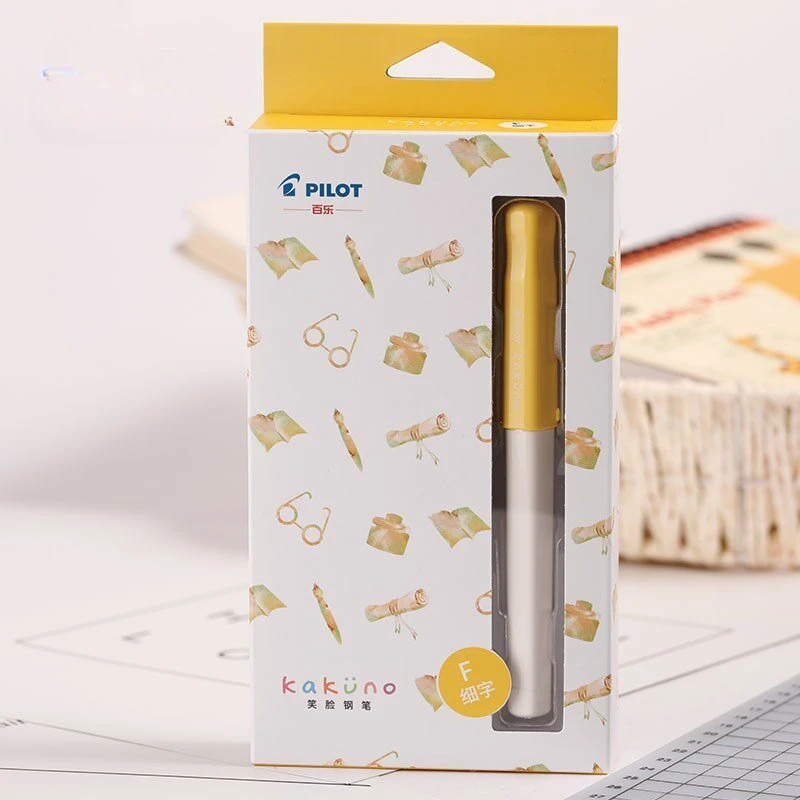 Japan PILOT Kakuno Parklane Smiley Face Pen FKA-1SR Replaceable Ink Bag Fountain Pen Transparent Student Practice Pen Stationery