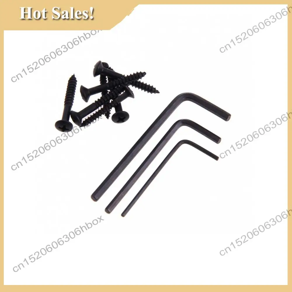 -HOPE 1 Set 6 String Saddle Headless Guitar Bridge Tailpiece Black For Electric Guitar Parts Replacement