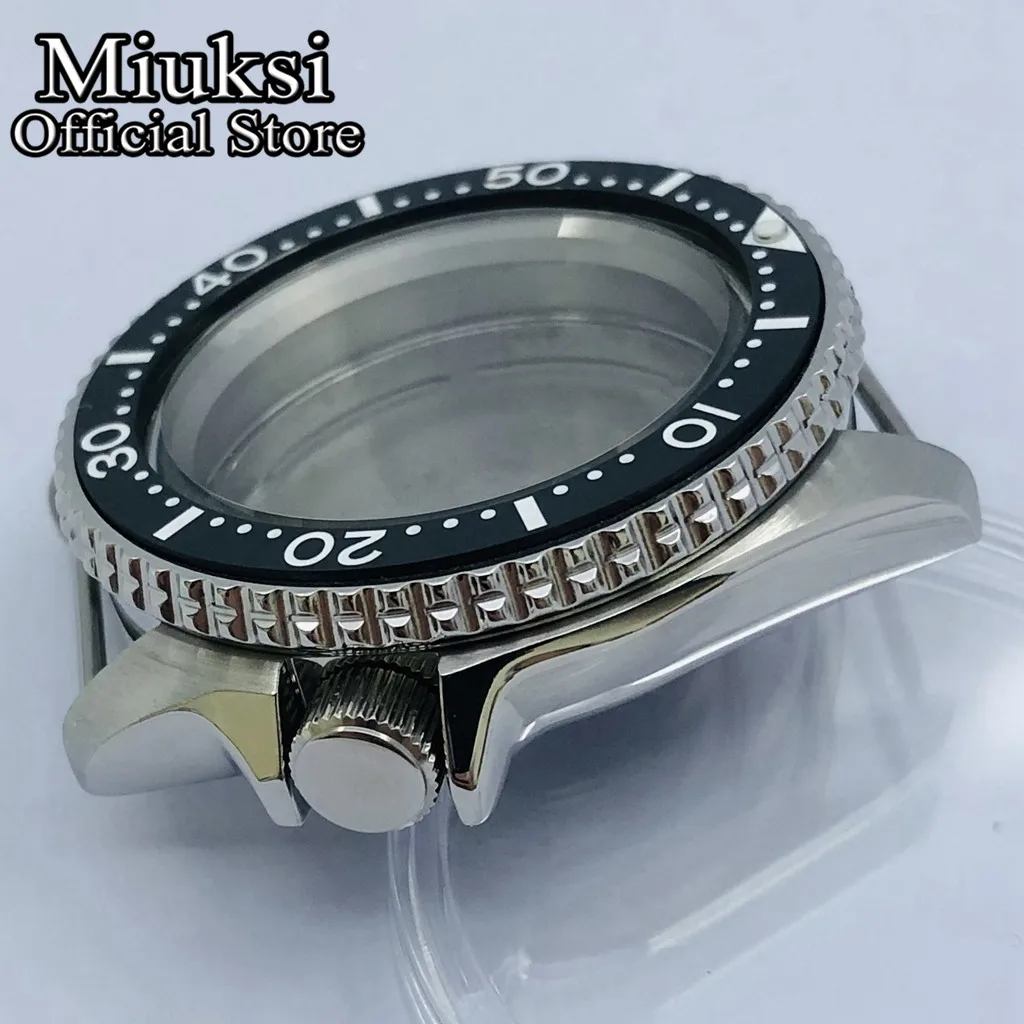 Miuksi 42mm silver sterile case sapphire glass ceramic bezel fit NH35 NH36 movement