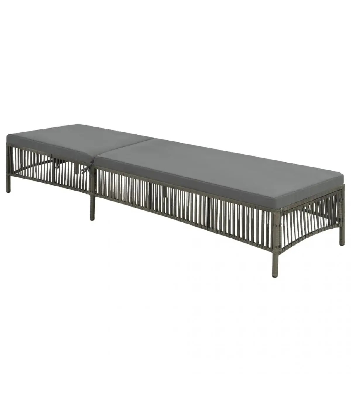 Gray synthetic rattan cushion loungers