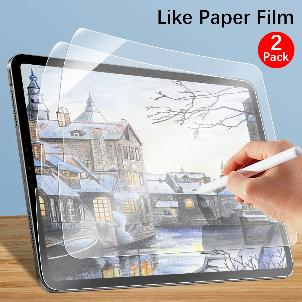 

2PCS Paper Film Like For Ipad 10 10th Pro 13 M4 12.9 2025 Screen Protector For Ipad Air 11 5 4 M3 M2 A16 9th Generation Mini 6 7