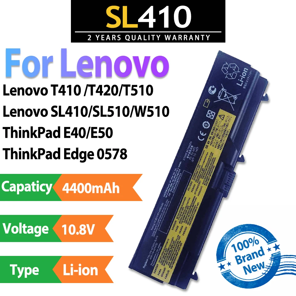 SL410 celdas de alta calidad 4400mAh 10,8 V batería del ordenador portátil para LENOVO T410 T510 W510 SL510 Lenovo T420 ThinkPad E40 E50 Edge 0578