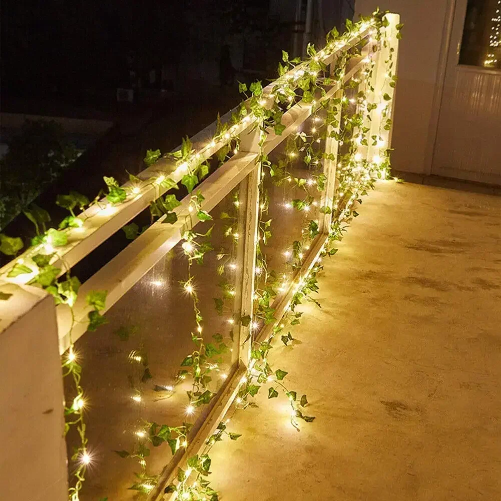 Pop led solar luzes da corda 100led 10m luzes de fadas à prova dwaterproof água hera maple leaf guirlanda lâmpada ao ar livre natal para acampamento jardim