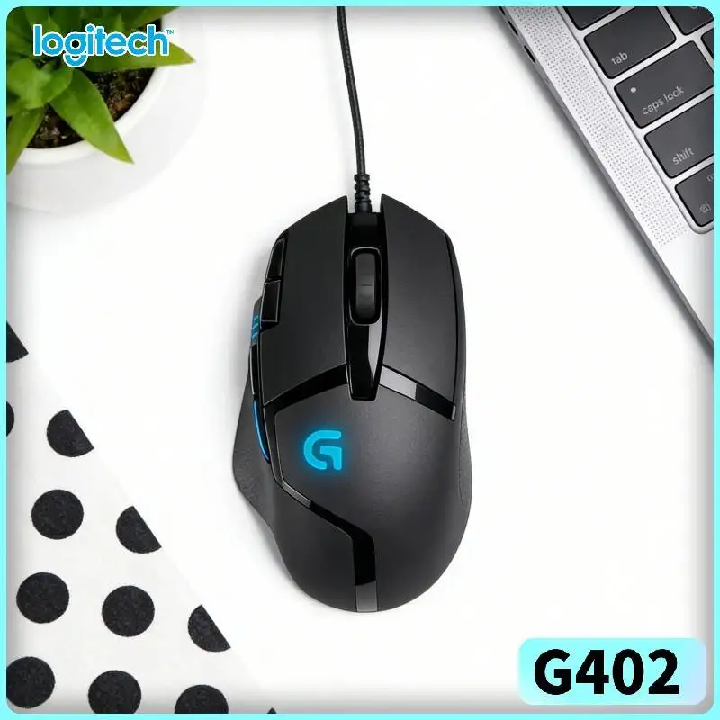 Logitech G402 Wired Gaming Mouse 8 Buttons 500 IPS 4 DPI Modes 1ms Response Anti-Slip for Long Gaming Sessions