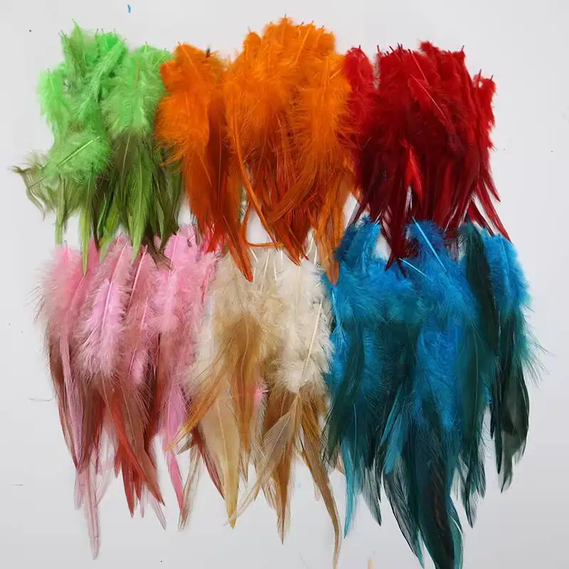 Colorful Chicken Feathers For DIY Crafts Accessories Dream Catcher Materials Decorative Supplies Cat Teaser Stick Feather 50pcs