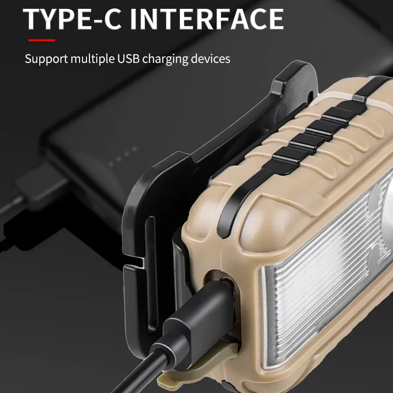 LED-sensorkoplamp COB-inductiekoplamp Ingebouwde batterij Zaklamp Buiten kamperen Vissen Hardlopen Hoofdlamp Werklamp