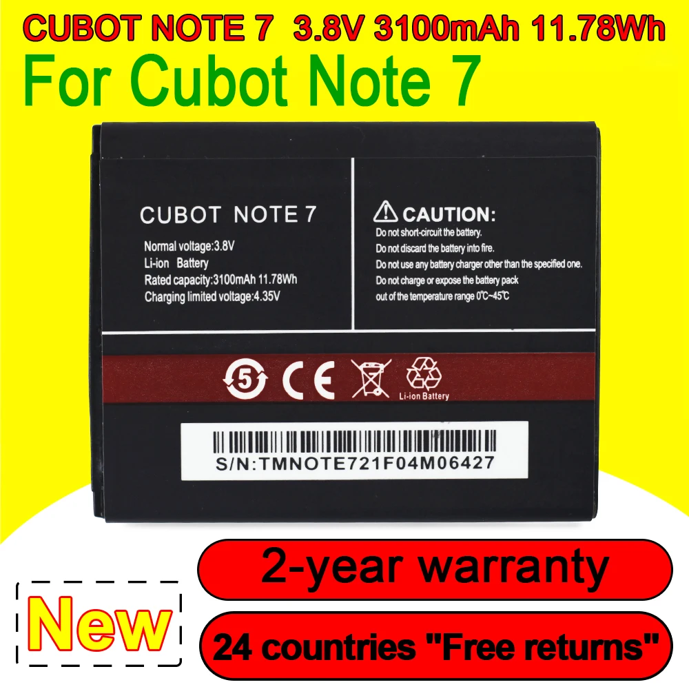 100% New 3100mAh Battery For Cubot Note 7 /Note7 High Quality Batteria With Tracking Number In Stock