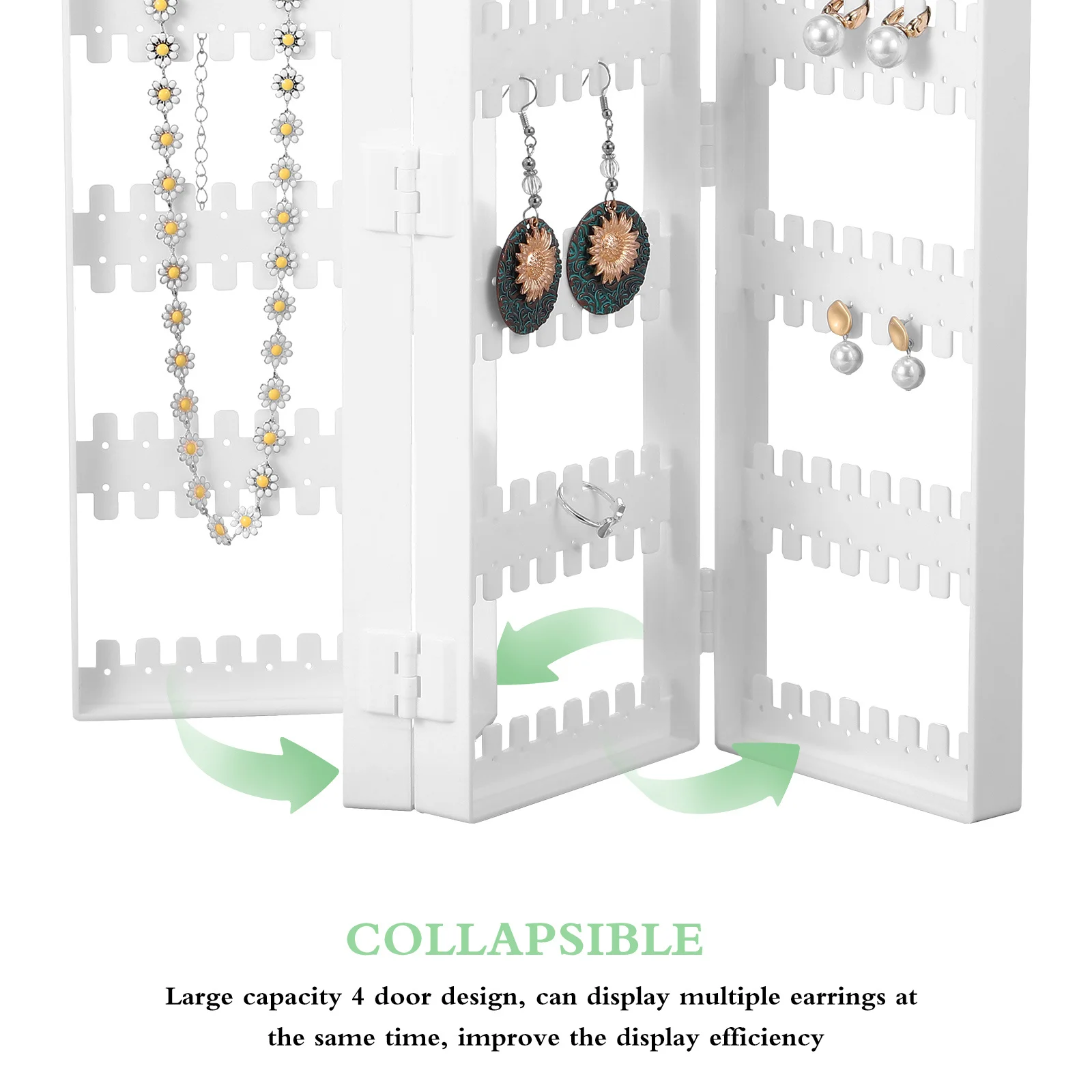 Earring Organizer Foldable Jewelry Display Stand for Bedroom Vanity High Capacity Jewelry Holder for Earrings