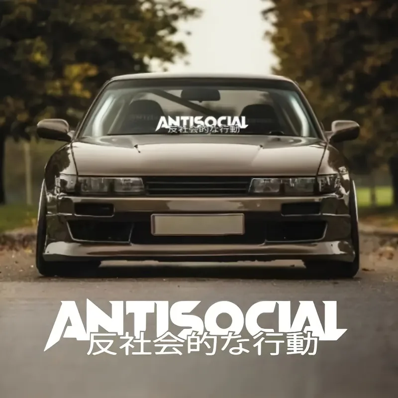 Beauty Antisocial Car Stickers Car Decal Sticker Art Car Quotes Stickers Window Decor Rear Windshield Modern Fashion Decals