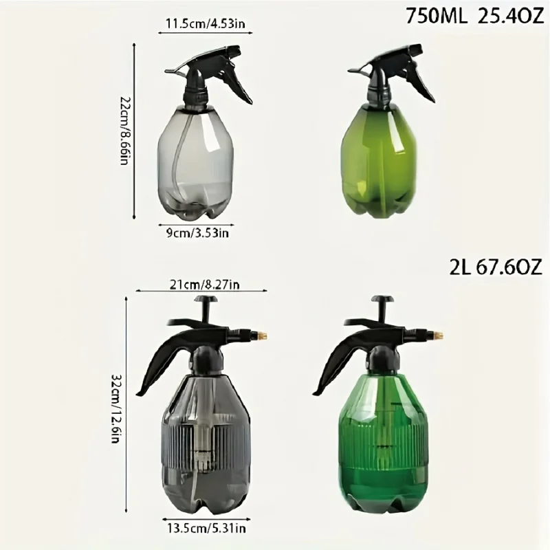 Adjustable Nozzle Fine Mist Handheld Spray Bottle 1pc - Top Pump Pressure Plant Watering Can for Indoor & Outdoor Gardening, Ho