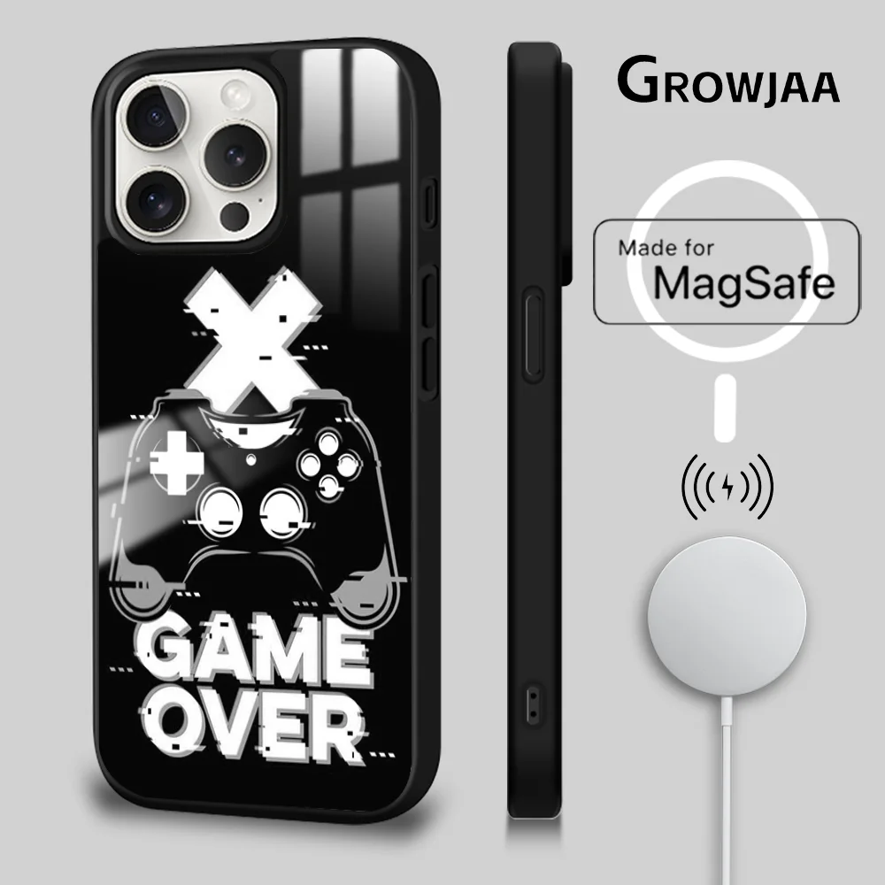 Game Cool Hand shank Phone Case For iPhone 16 15 14 13 12 11 Pro Max Plus Mini New Magsafe Mirror Wireless Magnetic Cover