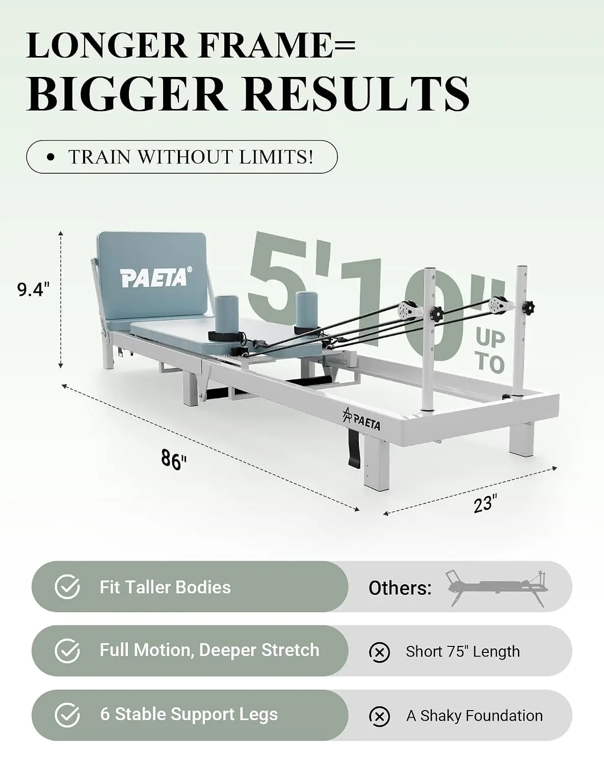 Foldable Pilates Reformer Machine for Home Use, 86