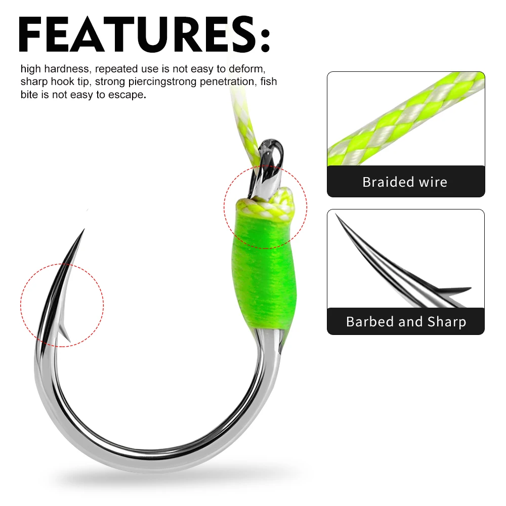 PROBEROS 2er-Set/Beutel Silikon-Skirts Angelhaken Feder-Assist-Haken mit Tintenfisch-Skirts Slow Jig Pesca Meerbarsch Angelzubehör – Detail 6