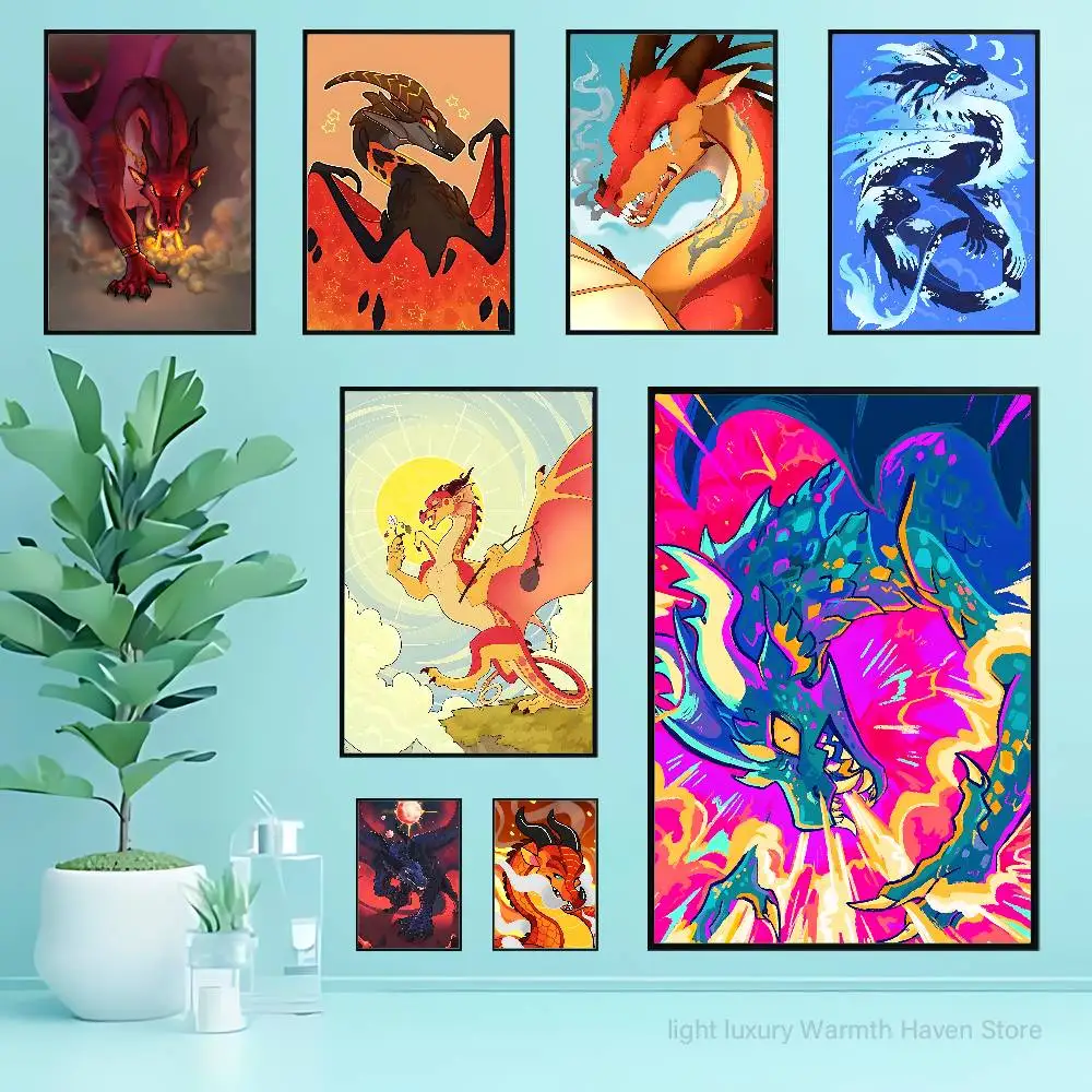

W-Wings of F-Fire Dragon Poster HD Art Sticky Wall Waterproof Home Living Room Bedroom Bar Aesthetic Decoration