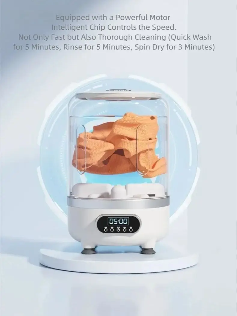 25 nueva lavadora con función de lavado, lavadora de tazas de gran capacidad inalámbrica para viajes al aire libre de 3L