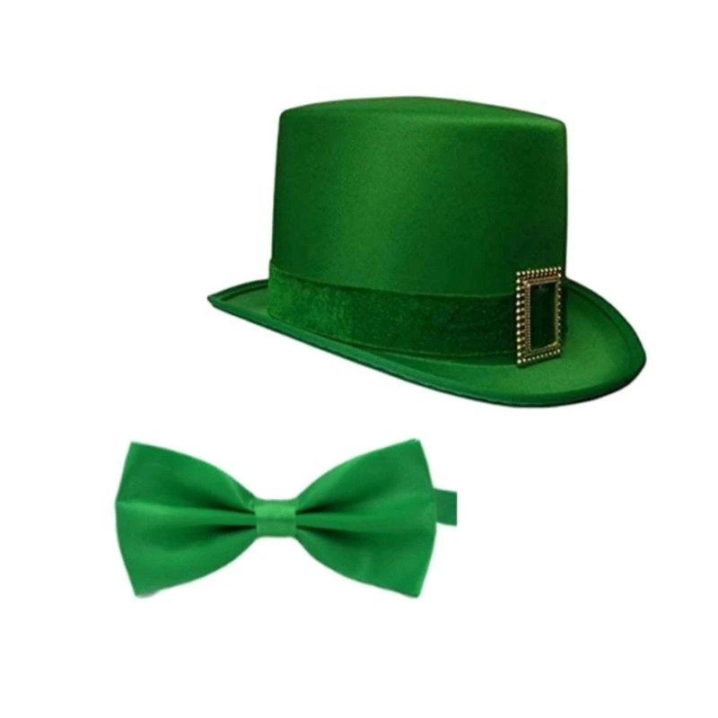 E56A Luxurious Caroler Hat Bowtie Suit Victorian Hat Mens Halloween Themed Hat for Party Stage Performances