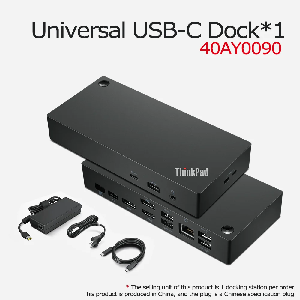 

Универсальная док-станция ThinkPad USB-C 40AY0090, 90 Вт, 65 Вт, выход, несколько дисплеев 4K, порт HDMI DP RJ45 для ноутбуков Lenovo