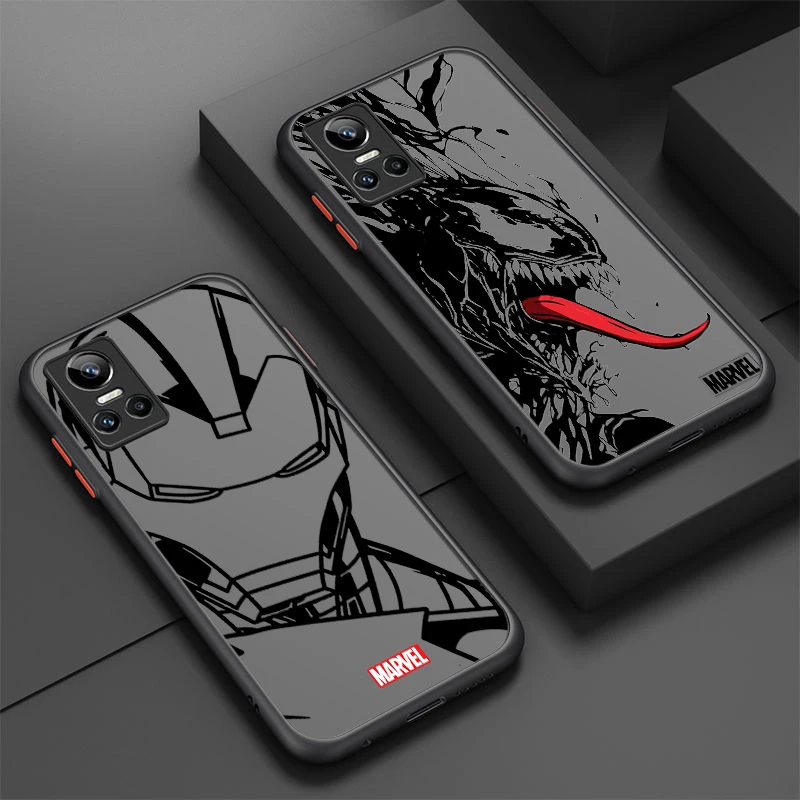 Marvel Spiderman Venom For OPPO Realme 11 20 9 9i 8i 8 7i 6S 6i 6 5i 5 Pro Plus Global TPU Frosted Translucent Phone Case