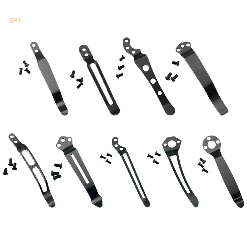 Knife Tool DIY Accessories Folding Knife Holder Stainless Steel Pocket Back Clip 714F