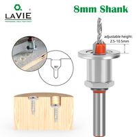 LAVIE 1pc 8mm Shank HSS Countersink Woodworking Router Bit Set Milling Cutter Screw Extractor Remon Demolition