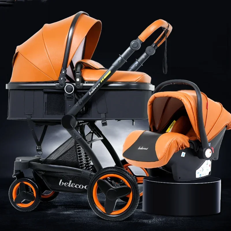 Baby Stroller 3 in 1 Car Seat For Newborn Prams Buggy Safety Cart Carriage  Foldable