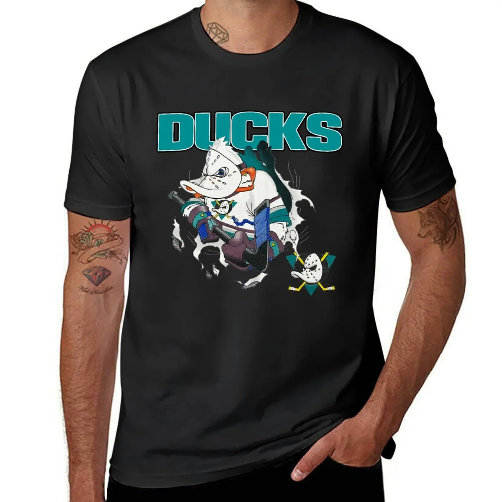 Divertenti Mighty Sports Ducks Art Hockey Fans Boy Girl t-shirt kawaii clothes oversize magliette grandi e alte per uomo