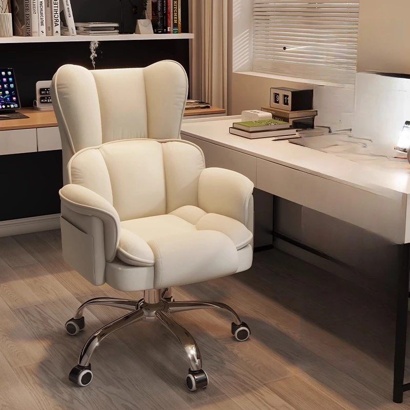 

Backrest Wheels Office Chair Reading Comfortable Lazy Footrest Office Chair Relaxing Lounge Sillas De Oficina Trendy Furniture