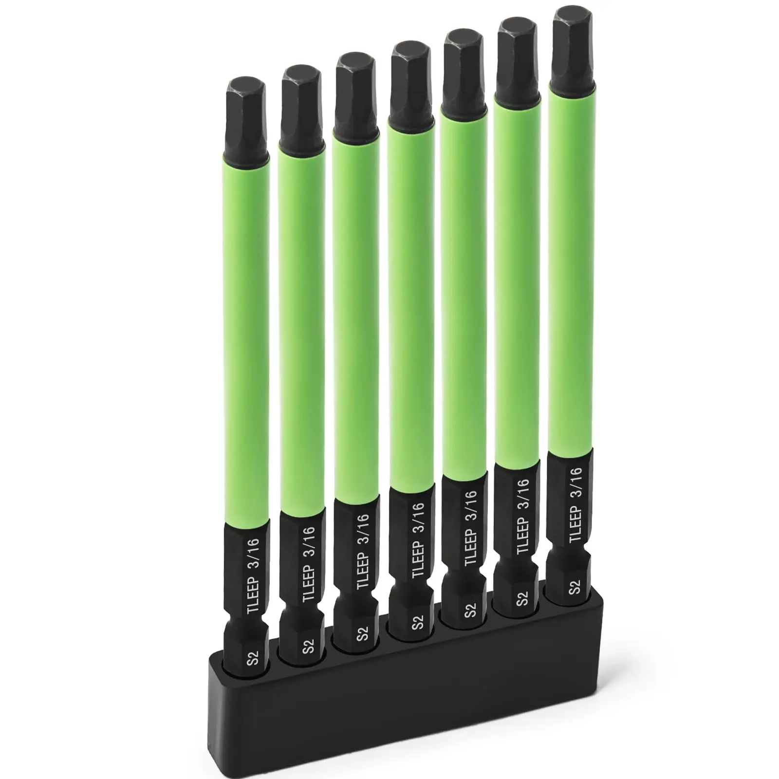 Hakkin 7 peças de brocas de chave allen de cabeça sextavada de 1/4 "-sae 1/8", 3/16", 5/32" conjunto de brocas de chave sextavada longa pontas magnéticas chave de fenda