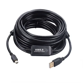 10m 12m 15m USB Type A To Mini USB Data Sync Cable 5 Pin B Male To Male Charge Charging Cord Line for Camera MP3 MP4 New