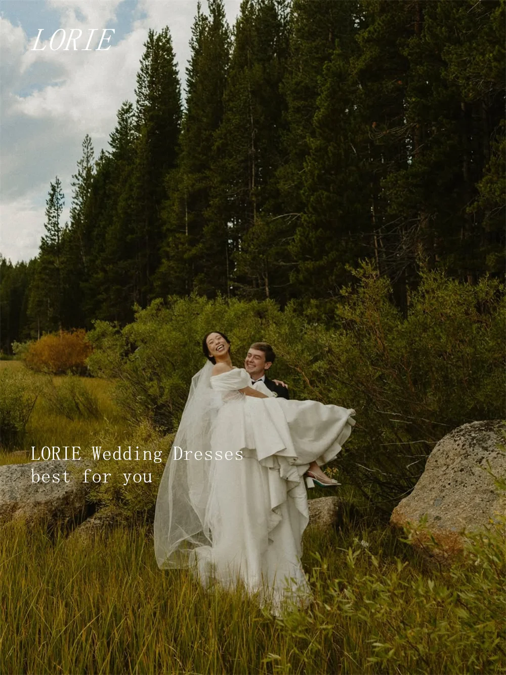 ローリー高級 A ラインのウェディングドレスエレガントなオフショルダーブライダルドレスミニマリスト気質のウェディングドレスカスタマイズされた 2026