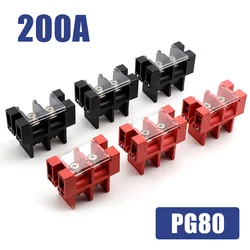 200A 150A 100A Power Supply Terminal Block 60mm2 Through type DSTB38/PD38 Power Connector for Communication Tower Red/Black