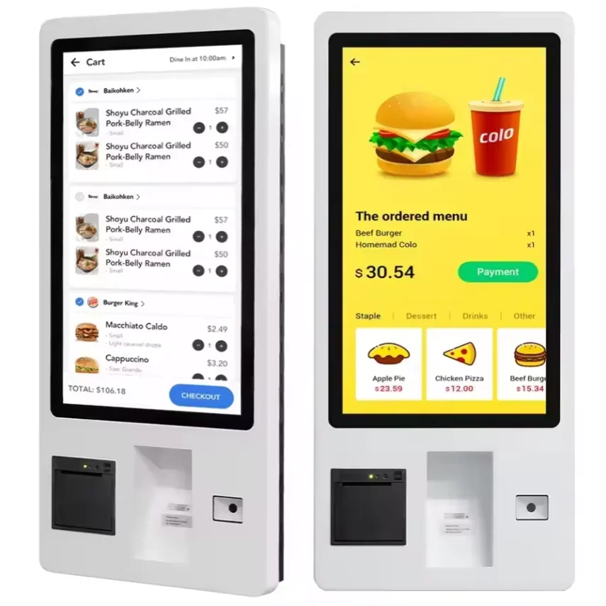 21.5 Inch Touch Screen Self Service Ordering Machine Payment Order Kiosk for Restaurant