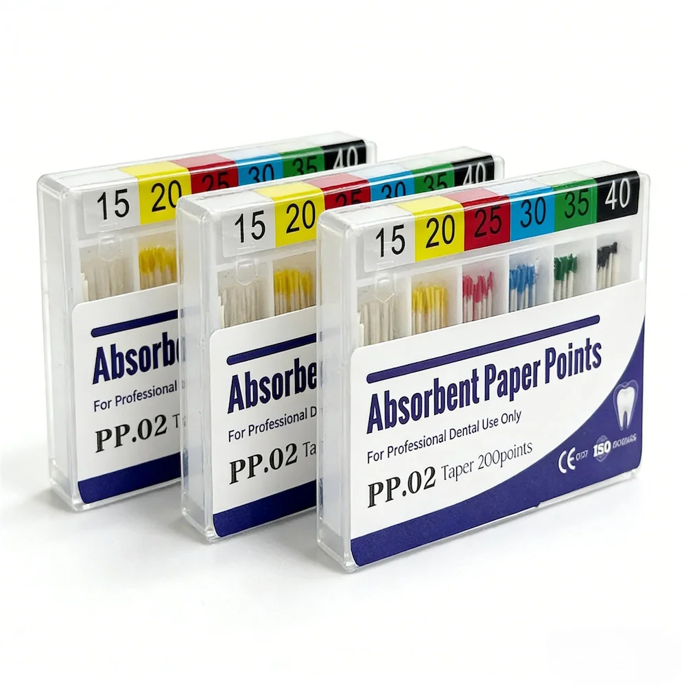 10Boxes Dental Endodontic Azdent Paper Points 0.02/0.04/0.06 Taper Strong Absorbent Cotton Fiber Root Canal Drying Tips