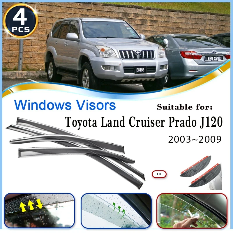 

Car Window Visor For Toyota Land Cruiser Prado J120 LC120 FJ120 2003~2009 Deflector Windshield Rain Eyebrow Trim Car Accessories