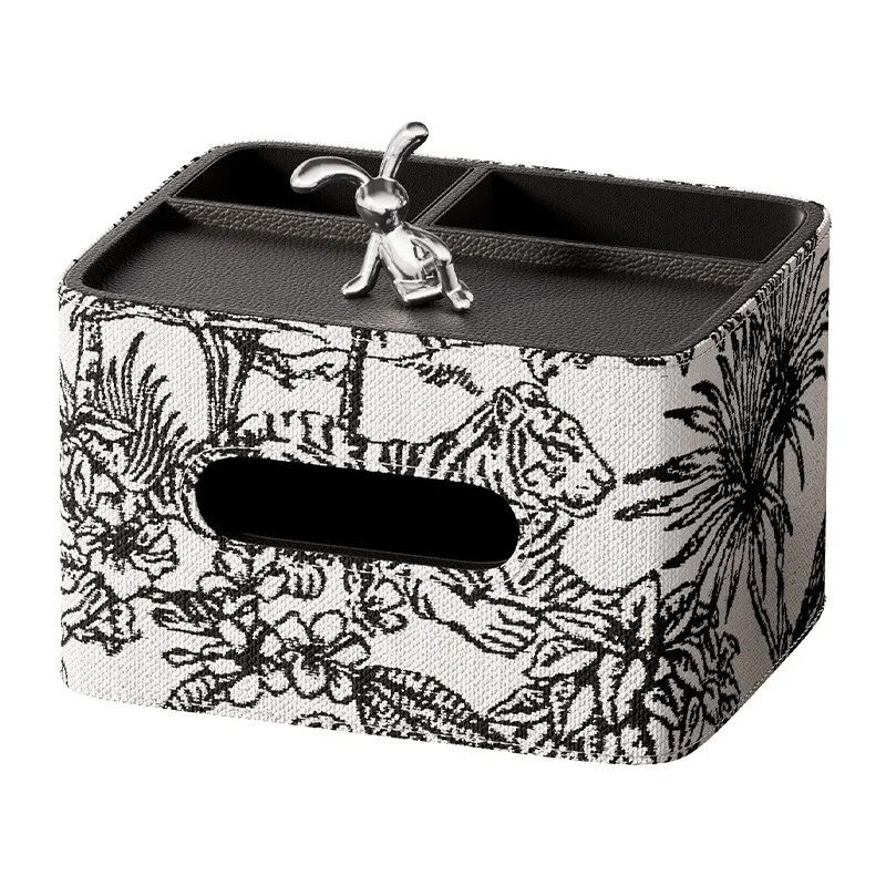 High-grade Sense Light Luxury Leather Tray Table Porch Coffee Table Key Storage Tray Sundry Lipstick Cosmetics Storage Box