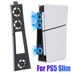 Silent Enhanced Cooling Fan For PS5 Slim Console(Digital/Disc) With LED Lights Efficient Cooling System For Playstation 5 Slim