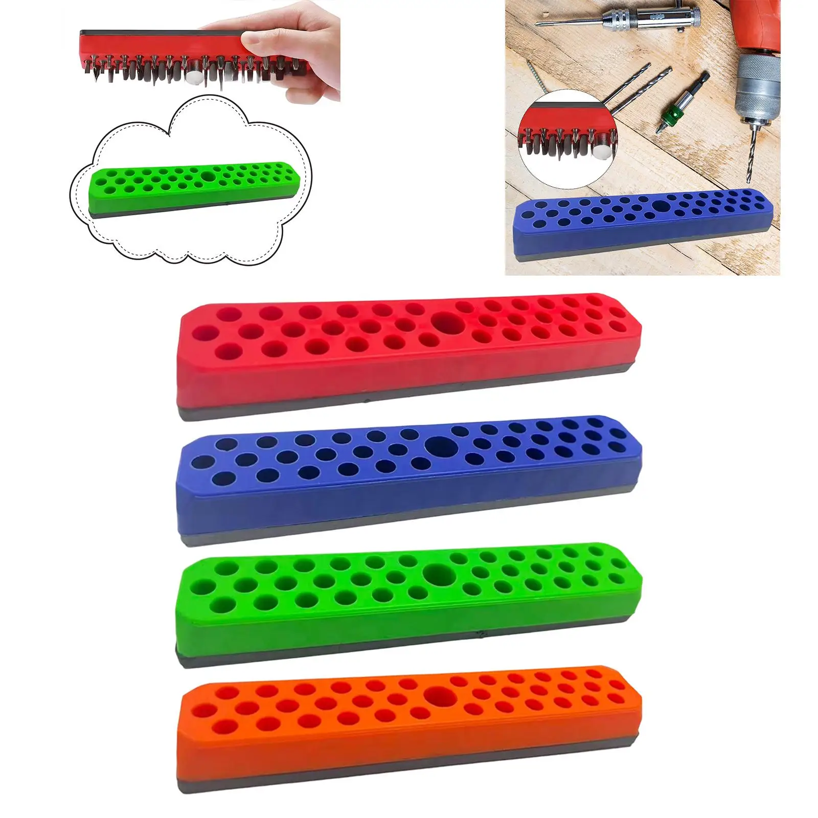 

Держатель для шестигранных бит, органайзер для отверток с магнитным основанием, полка для хранения для мастерской