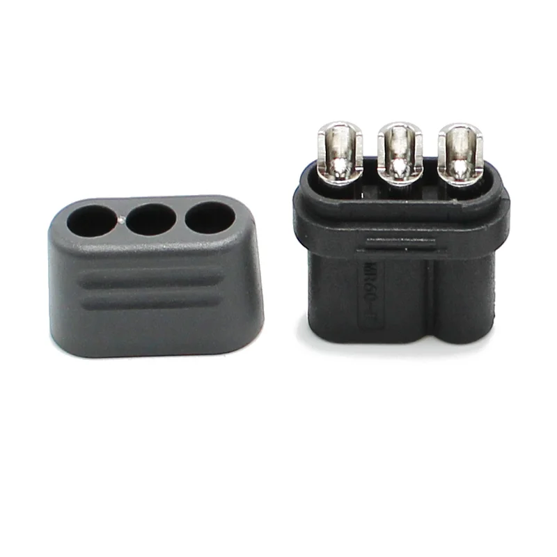 2/3/5/10Pcs Original Amass MR60 Black Three-core 3Pin Connector Nickel-plated Male /Female Plug Sheathed for RC Boat Battery