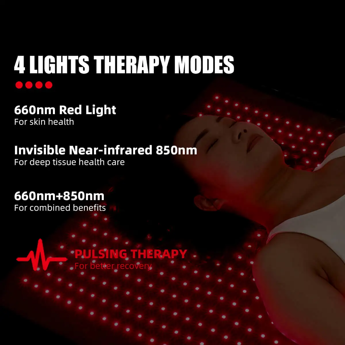 Home Use Large Size Full Body Led Red Near Infrared Photon Light Therapy Device Yoga Mat Pad 660Nm