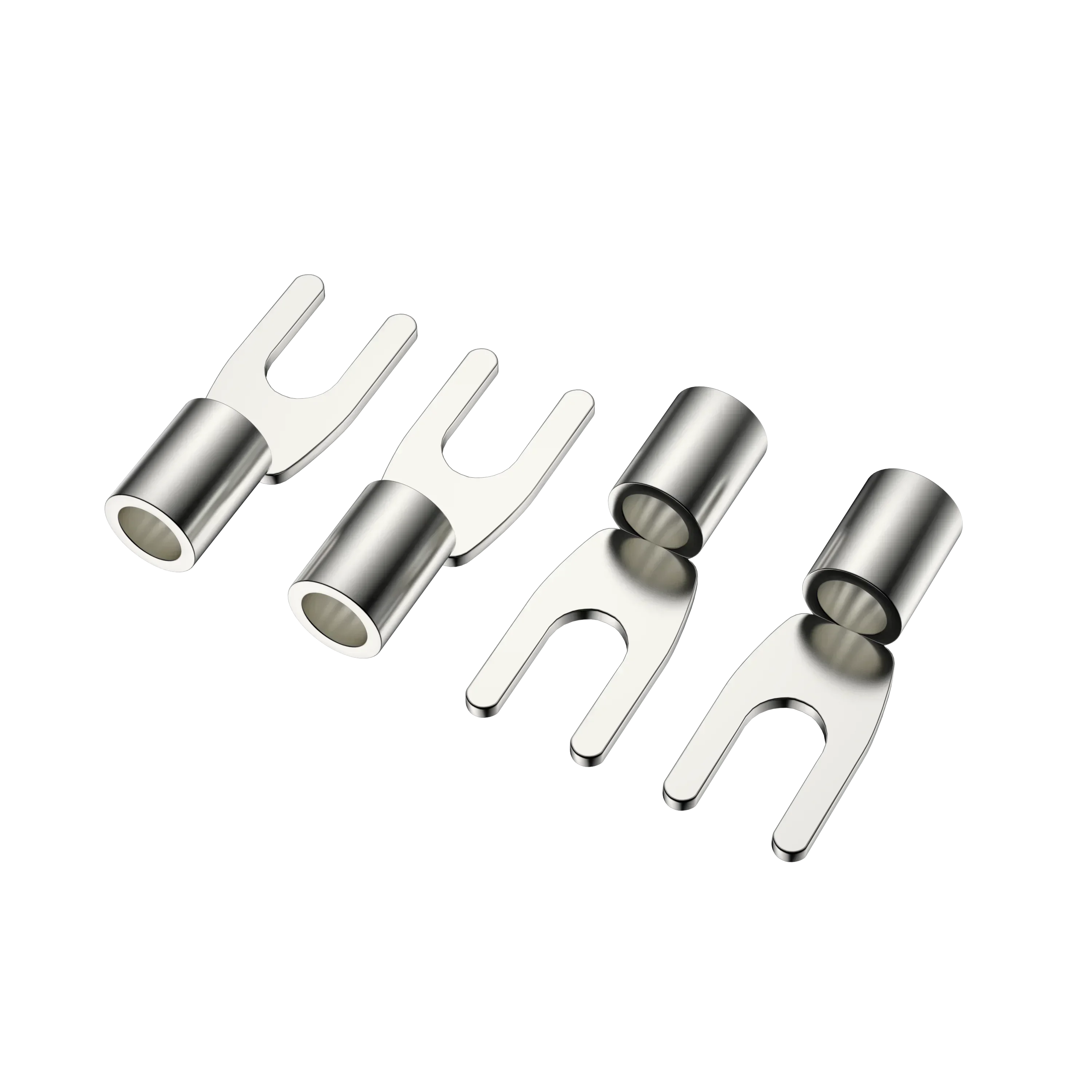 Viborg VP202AG VP201AG Pure Silver Power Connector Y Fork Spade Banana Plug Audiophile Hifi Audio DIY Terminal for Speaker Cable