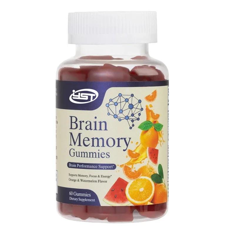 Brain supplement gummies for memory, focus and attention, phosphatidylserine and vitamins B6 and B12 Nature's are caffeine free