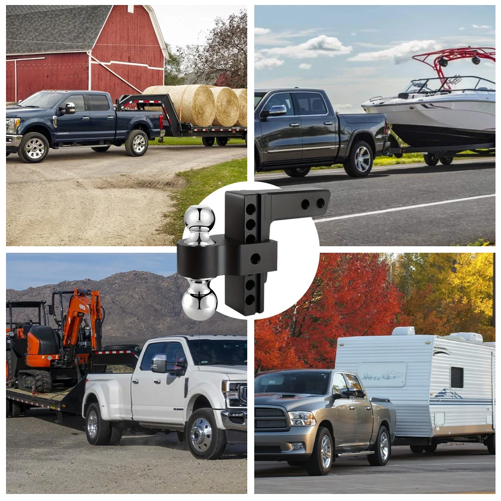 

Регулируемое прицепное устройство с двойным шаровым креплением 2 и 2-5/16 дюйма, усиленное, из алюминиевого сплава, для буксировки и хранения, для приемника 2 дюйма