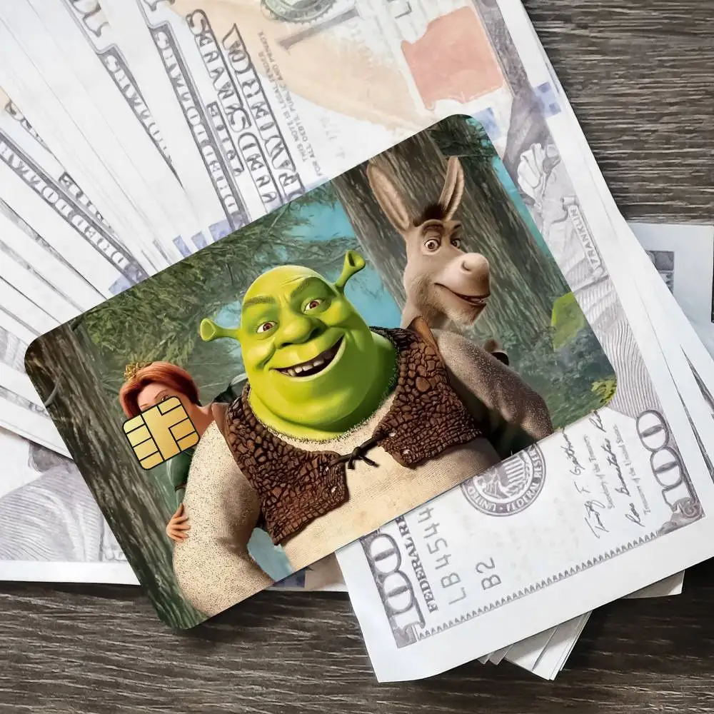 ملصق فيلم S-shreks 5 ملصق ديكور مقاوم للماء غطاء جلدي لبطاقة الائتمان وملصقات حافلة البنك الأمامية