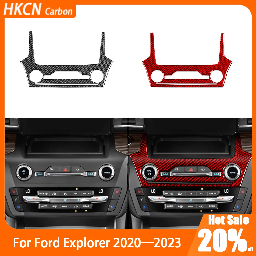 

Carbon Fiber Center Console Radio CD Panel Car Accessories Interior Cover Trim Sticker Modification For Ford Explorer 2020—2023