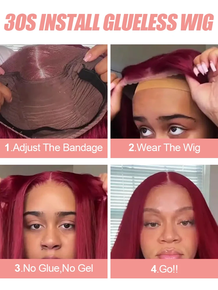 بورجوندي مستقيم 13x6 HD الدانتيل أمامي باروكة من شعر طبيعي 99J الأحمر غلويليس الباروكات شعر الإنسان شفافة 250% الملونة الدانتيل الجبهة الباروكات #2