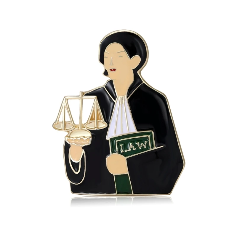 Justice Inspire Brooch for Legal Professional Alloy Comfortable Fit Fashion Accessory